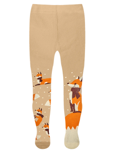 Non-slip Kids' Tights Fox with Scarf