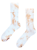 Beige Tie-dyed Regular Ribbed Socks