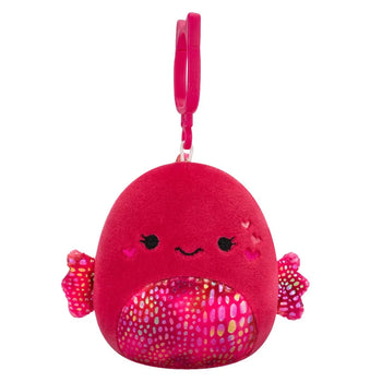 Squishmallows Clip-On Barella the Raspberry Betta Fish, 9 cm