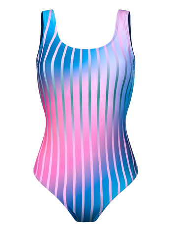 One-piece Swimsuit Purple Stripes