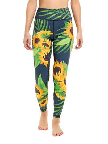 Gym Leggings Sunflower & Leaves