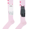 Knee High Socks Black & White Cat