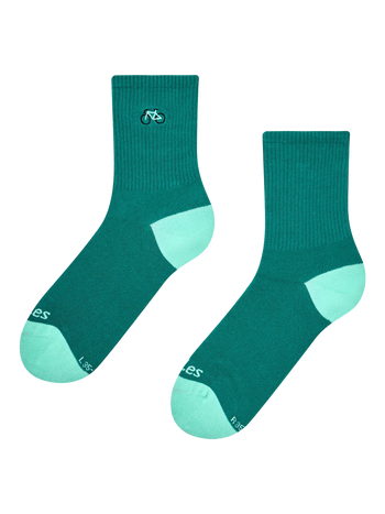 Ribbed Mid Calf Socks Green Cyclist