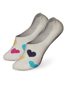 No Show Socks Colorful Hearts