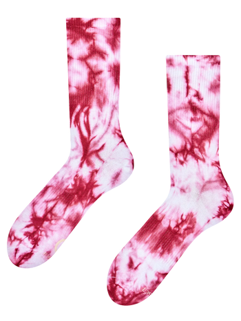 Burgundy Tie-dyed Regular Ribbed Socks