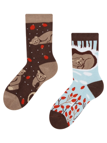 Kids' Warm Socks Bear in Winter