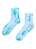 Aquamarine Green Tie-dyed Crew Socks