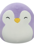 Squishmallows Elle the Purple Penguin with Closed Eyes and White Belly, 20 cm