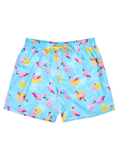 Men's Swim Shorts Flamingo on Vacation โ Dedoles