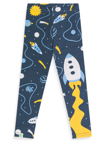 Kids' Cotton Leggings Rocket & Space