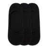 Black Classic Cotton No Show Socks 3-pack