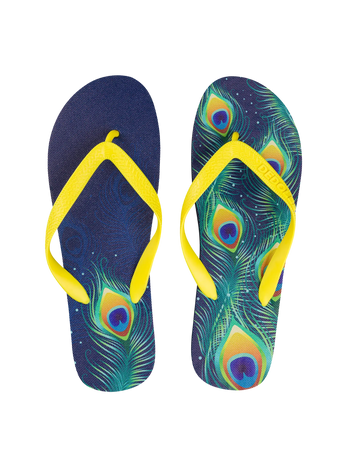 Flip Flops Peacock Feathers