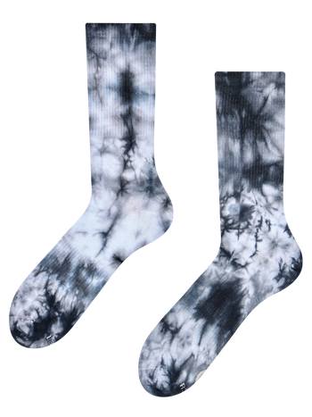 Black Tie-dyed Regular Ribbed Socks