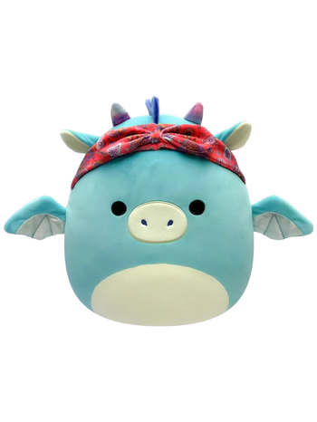 Squishmallows Tatiana the Dark Teal Dragon with Bandana, 20 cm