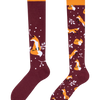 Knee High Socks Fox & Leaves
