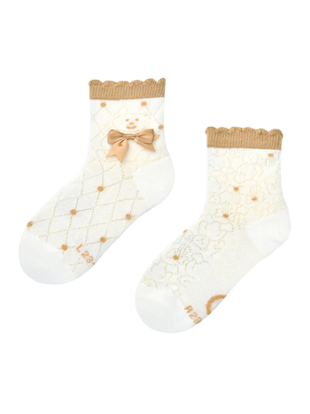 Girls' Cutecore Socks Teddy with a Bow