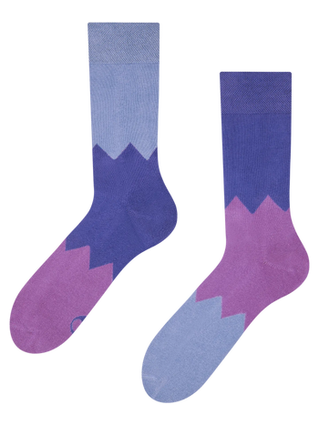 Purple Warm Socks ZigZag
