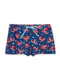 Kids' Elastic Swim Shorts Red Octopus