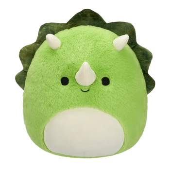 Squishmallows Fuzzamallows Tristan the Green Triceratops, 30 cm