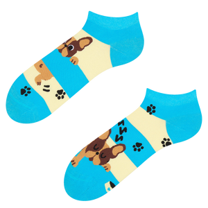 Ankle Socks Dogs & Stripes