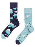 Bamboo Regular Socks Paper Planes & Clouds