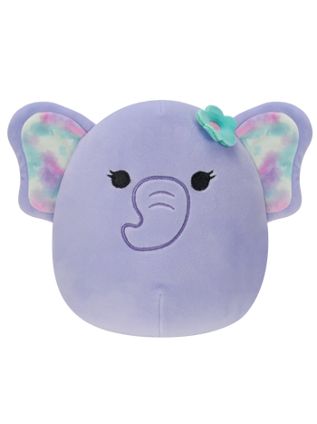 Squishmallows Anjali the Purple Elephant with Flower Pin, 20 cm