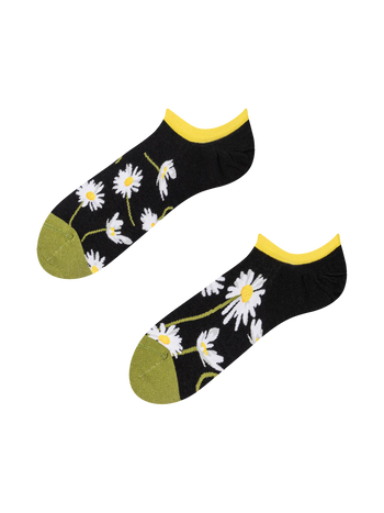 Sneaker Socks Daisies at Night