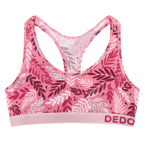 Women's Bralette Pink Leaves