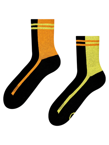 Active Crew Socks Lime & Orange Stripes