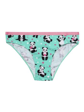 Women's Briefs Panda & Hearts