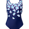 Women's One-Piece Swimsuit Blue Daisies