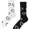 Bamboo Regular Socks Black & White Hearts