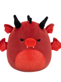 Squishmallows Salami the Red Dragon with Angry Eyes and Sparkle Belly, 20 cm