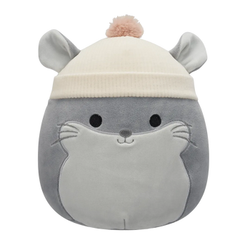 Squishmallows Camilo the Grey Chinchilla with Tan Beanie, 20 cm