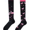 Knee High Socks Flamingos & Hearts
