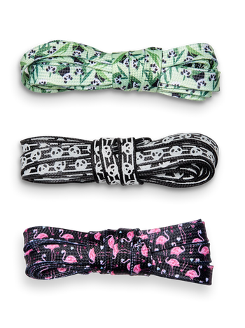 Shoe Laces 3-pack Pandas & Flamingos