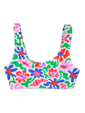 Sporty Bikini Top Crazy Flowers