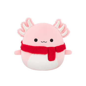 Squishmallows Archie the Pink Axolotl with Fuzzy Scarf, 30 cm