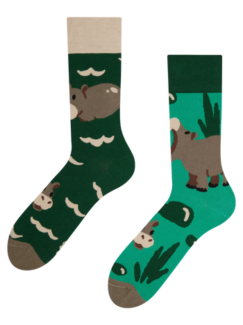 Regular Socks Swimming Hippo