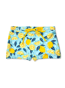Kids' Elastic Swim Shorts Summer Lemons