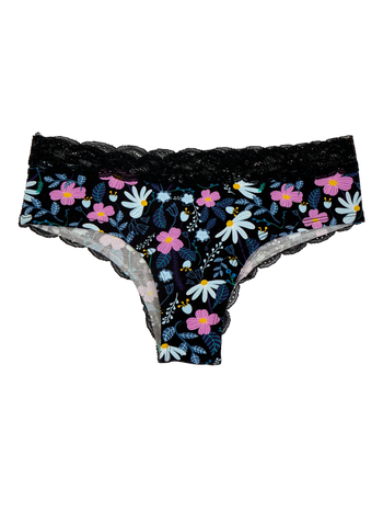 Women´s Lace Briefs Purple Flowers