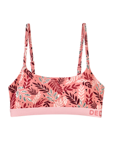 Women's Modal Bralette Pink Leaves
