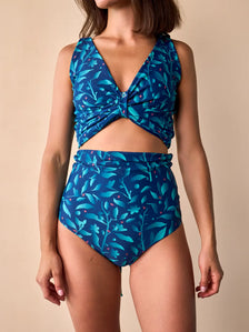 Women's MagicMix Bikini Top Turquoise Flowers