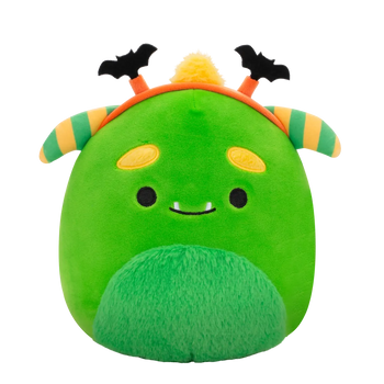 Squishmallows Callum the Green Monster with Bat Headband, 20 cm