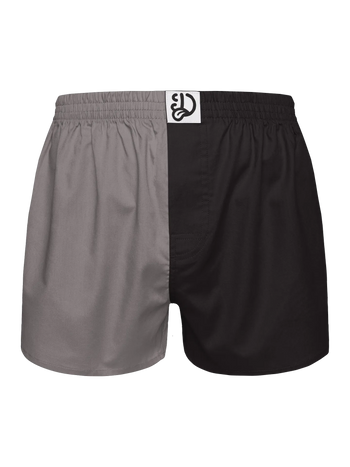 Grey & Black Men's Boxer Shorts