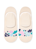 No Show Socks Turquoise Leaves