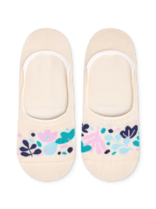 No Show Socks Turquoise Leaves