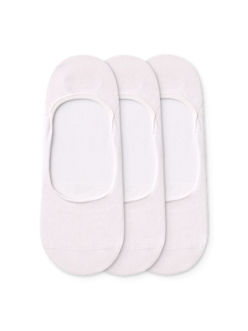 White Classic Cotton No Show Socks 3-pack