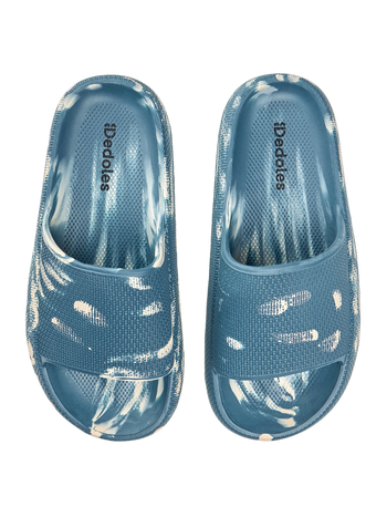 Dark Teal Marble Women's Platform Slides