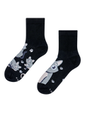 Anti-Stress Crew Socks Gray Cat